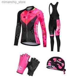Cycling Jersey Sets Women Cycling Clothing Set Spring Autumn Long Jersey Ropa Deportiva Mujer BMX Suit MTB Bike Outfit Equipment Ciclismo Fininas Q231107