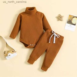 Clothing Sets 2PCS Soft Cotton Newborn Baby Clothes Set For Girls Boys Winter High Neck Long Sleeve Pants Outfit Infant Clothing