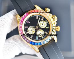 Luxury watch Ceramic Chronograph 116598 40mm ETA7750 Movement Automatic Mechanical Men's Watches Rubber Band 904L Sapphire Waterproof Rainbow Wristwatch-3