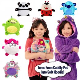 Blanket Baby Boy Girl Pet Folded Hoodie Warm Fleece Oversized Hoody Robe Outfits Child TV Sweatshirt Cartoon 230406