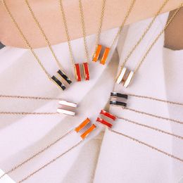 Korean Style Letter Full Body Titanium Steel Necklace Non-Fading Multiple Colours Clavicle Chain Internet Celebrity Same Style