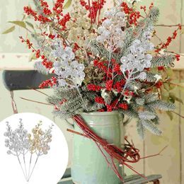 Decorative Flowers 12 Pcs Christmas Imitation Berries Artificial Berry Twig Branch Party Decorations Simulated Wreath Xmas Home Beer Noel