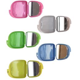 Storage Boxes with mirror Compact Colourful Dental Orthodontic Retainer Box/Case Mouthguards False Teeth Dentures Sport Guard Storage mirror Box