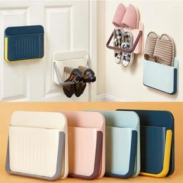 Kitchen Storage Folding Shoe Rack Wall Mounted Shoes Holder Organizer Hanging Shelf Convenient Adhesive Hanger Bathroom