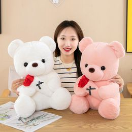 lovely rose little bear doll valentines day confession gift hugging bear plush toy birthday gift