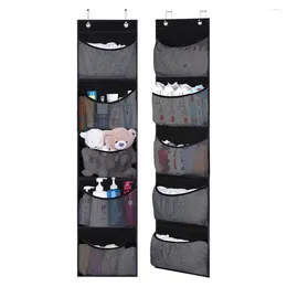 Storage Boxes Door-mounted Organiser For Kids Toys Efficient Over Door Hanging With 5 Mesh Pockets Capacity Hats