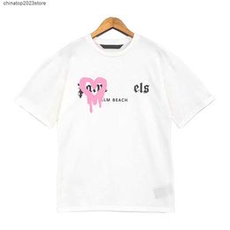 Men's T-shirts Designer t Shirt Clothes Palms Women Spray Paint Graffiti Couple Short Sleeves Street Loose Tide Brand Crew Neck Letter 54q6v4erp