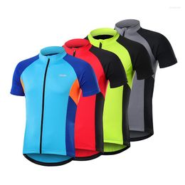 Racing Jackets ARSUXEO Summer 4 Colors Men's Cycling Jersey Short Sleeve 2023 Breathable Roadbike Bike Bicycle With Zipper Pocket