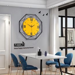 Wall Clocks 2023 Nordic Fashion Clock Living Room Creative Household Metal Decoration Quartz Digital
