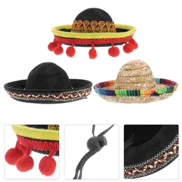 Dog Apparel 3Pcs Pet Halloween Hat Dress-Up Hand Fashion Mexico Style For