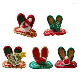 Hair Accessories Knitted Design Little Girls Clip Stylish Woollen Christmas Trendy Accessory For Kids Gift QX2D