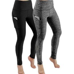 Yoga Outfits High Waist Legging Pockets Fitness Bottoms Running Sweatpants for Women QuickDry Sport Trousers Workout Pants 230406