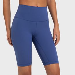 Women Active Shorts 10" High-rise Ribbed Yoga Pants Runners Work Out Clothes DK363