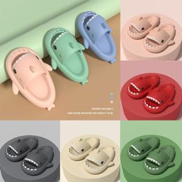 Summer Shark Slippers for Men Women Home Anti-skid Solid Color EVA Couple Outdoor Indoor Orange Household Funny Slipper sandals platform slides