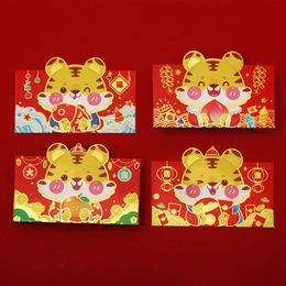 Greeting Cards 4 PCS 2023Chinese Lucky Red Envelope Cartoon Creative Year's Spring Festival Birthday Wedding