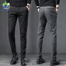 Spring Autumn Business Dress Pants Men Elastic Waist Frosted Fabric Casual Trousers Formal Social Suit Pant Costume Homme 220212259h