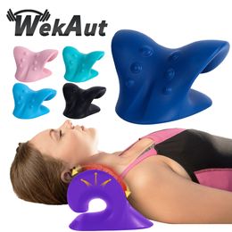 Integrated Fitness Equip Neck Shoulder Stretcher Relaxer Cervical Chiropractic Traction Device Pillow for Pain Relief Spine Alignment Massage 230406