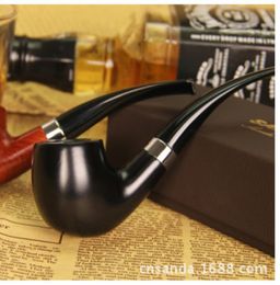 2023 Smoking Pipes SD109 high-grade exquisite green Okan wood curved solid wood Philtre pipe gift box smoking accessories