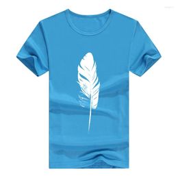 Men's T Shirts Mens Fashion T-shirts Summer Tee Male Boy Skate Cartoon Colourful Feather 3D Print Tshirt Tops Short Sleeve