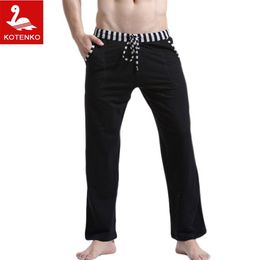 Whole-Men Sleep Lounge Loose pants Cotton mens Solid bottoms Breathable Men pants casual Man Pyjamas Pants Trousers Home Wear 2484