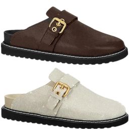 Designer de sandálias masculinas femininas de luxo com estampa de couro confortável chinelo plano 35-45