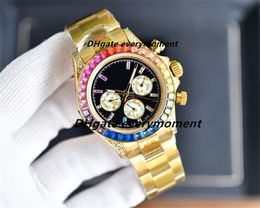 Luxury watch Ceramic Chronograph 116598 40mm ETA7750 Movement Automatic Mechanical Men's Watches Rubber Band 904L Sapphire Waterproof Rainbow Wristwatch-1