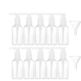 Storage Bottles 10PCS 50ML Transparent Refillable Lotion Bottle For Beauty Care Clear Plastic Pump Liquid Soap Cosmetics And Cleaning