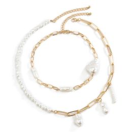 Chains Low Price Temperament Special Shaped Pearl Creative Irregular Chain Collar Bone Women's Necklace