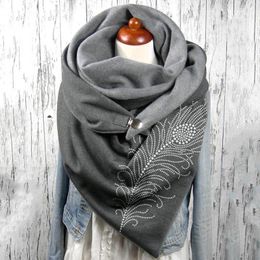 Scarves Women Printing Button Shawls Casual Warm Soft Fashion Wrap Scarf And Plaid Wraps