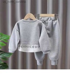 Clothing Sets Kids Girls Clothes Set New Children's Long Sleeve Sweater Pants 2-Piece Set Baby Sports Casual Wear Set Spring and Autumn R231106