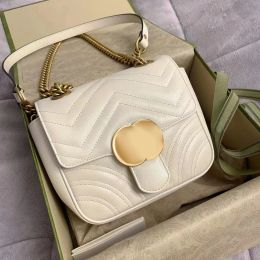 mirror quality The new Marmont G envelope camera Bags Luxury Designer Genuine Leather Womens quilted Totes handbag fashion mens CrossBody Shoulder chain Clutch Bag