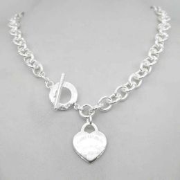 Collana di design Donna Collana in argento con pendente TF Collana con catena in argento sterling S925 Chiave cuore amore uovo marchio Ciondolo con ciondolo Nec H0918 collana in oro