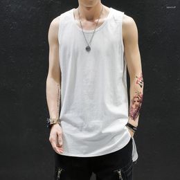 Men's T Shirts Classical Solid Sleeveless T-shirt Men Summer Oversized Hip Hop Tees Man Quality Cotton White Black Pink Tshirt Male