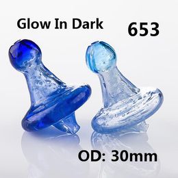 Glow In Dark Carb Cap UFO Smoke Witch Hat Luminous Dome For Quartz Banger Nails Enail Dab Rig Bong 653