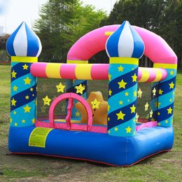 Uppblåsningsbart slottbarn Games Bounce House Jumper Jumping inomhus utomhussport Play Fun In Backyard Moonwalk for Kids Party Födelsedagspresenter Star Theme Playhouse