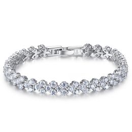 European New Luxury Full Diamond S925 Silver Bracelet Jewellery Fashion Women Micro Set Zircon High end Brand Bracelet for Women Wedding Party Valentine's Day Gift SPC