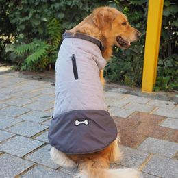 Dog Apparel Waterproof Winter Vest Double-Sided Warm Coat With Hauling Hole And Reflective Strip For Pet Dogs Red/Pink/Gray