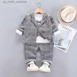 Clothing Sets Autumn Children Baby Gentleman Kids Boys Strips Suit Long Sleeve Vest+T-shirt Pants Toddler Fashion Cotton Clothing R231106