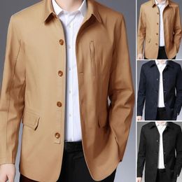 Men's Jackets Business Solid Colour Loose Shirt For Men Autumn Casual Coats Button Office Work Clothing Streetwear Chaquetas