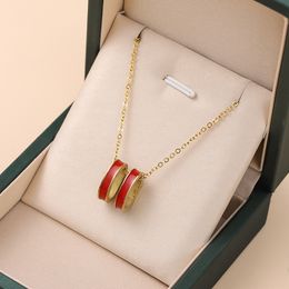 Letter Full Body Titanium Steel Necklace Non-Fading Multiple Colors Clavicle Chain Internet Celebrity Same Style