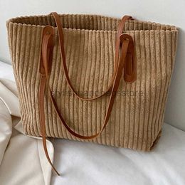 Shoulder Handbags Solid Soft Corduroy Tote Winter Soulder Side Bag Vintage Large Bags Zipper Totesstylishhandbagsstore