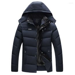 Men's Down 2023 Winter Cotton Coat Plus Velvet Thick Warm Clothing Middle-aged Jacket Dad