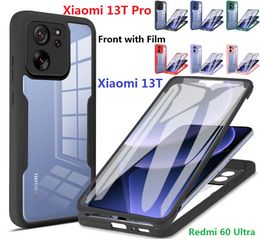 Silicone Double Side For Xiaomi 13T Pro Case Film Screen Protector Hard Protection Redmi Note 12 12S K60 Ultra Cover