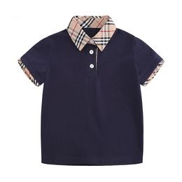 Designer Summer Baby Boy Shirt Fashion Kids Short Sleeve T Shirt Striped Children Cotton Clothes Boy Tops 2-7 Years
