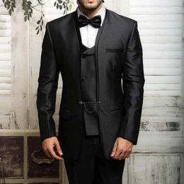 Men's Suits 3 Piece Italian Wedding Tuxedo With Double Breasted Waistcoat Black Formal Men Elegant Male Fashion Blazer Pants 2023