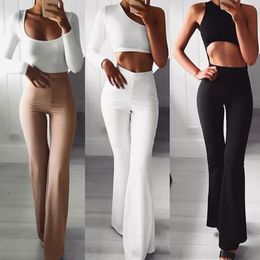 Women's Pants & Capris Fashion Women Sexy High Waist Bodycon Bell Bottom Flare Dance Broad Leg Yoga Sport Ballet