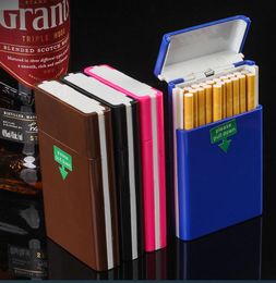 2023 Smoking Pipes Pull-down pop-up lid elongated cigarette case 20-piece plastic Personalised automatic portable moisture-proof and anti-pressure cigarette holder