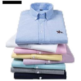 Men's Casual Shirts Plus Size 6xl 5xl Men long Sleeve Shirt 100% Cotton Oxford Regular-Fit White Work Man Shirt Fashion Plaid Causal Male Clothes Q231106