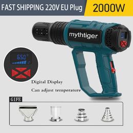 Heat Guns 2000W Aair EU Industrial Electric Adjustable Temperature Digital Display Welding Tool for car plastic 230406