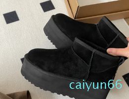 Designer Ultra Mini Platform Woman tazz Slippers Tasman Slides Winter Ankle Australia Snow Boots Thick Bottom Real Leather Warm Fluffy Booties size 35-44